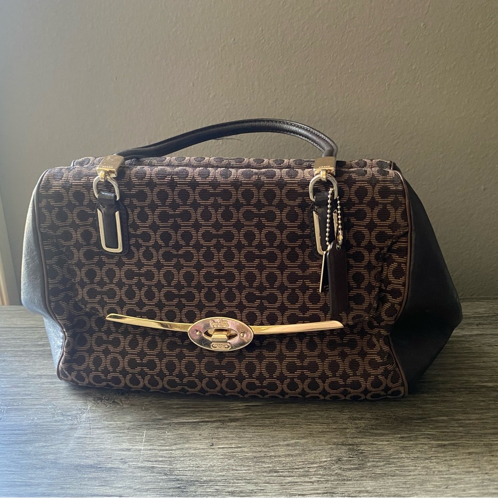 COACH Madison Madeline satchel needlepoint bag